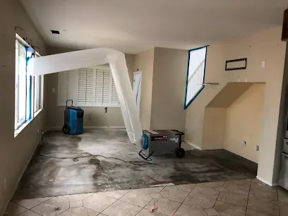 Drying equipment set in a room after water damage in Sun City, CA